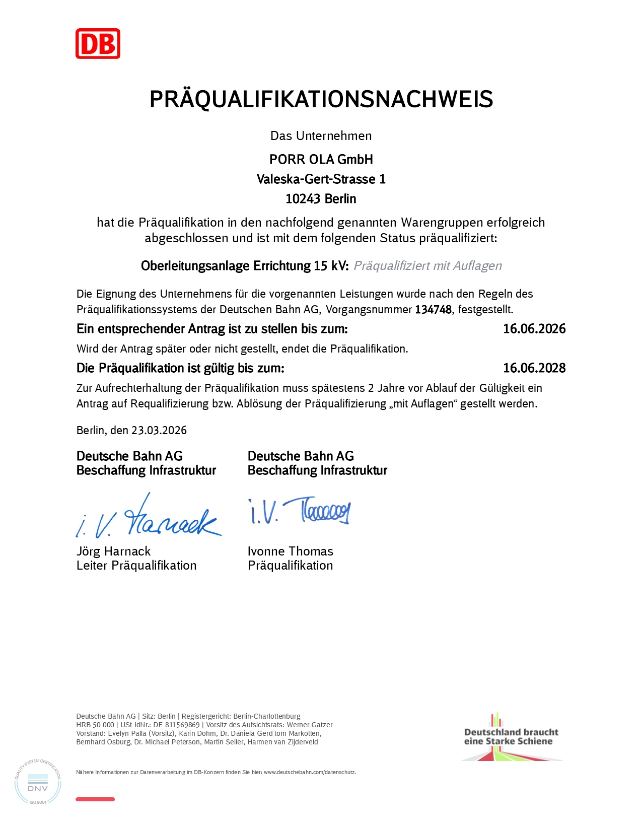Planung 15-kV Zertifikat Preview